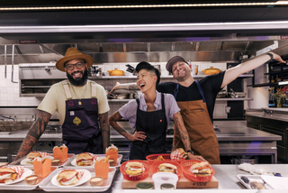 Justin Sutherland, Kristen Kish and Jeremy Ford of Fast Foodies