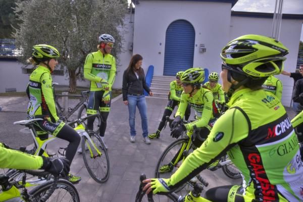 All smiles before the off with Mario Cipollini.
