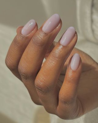 Sheer lilac oval nails