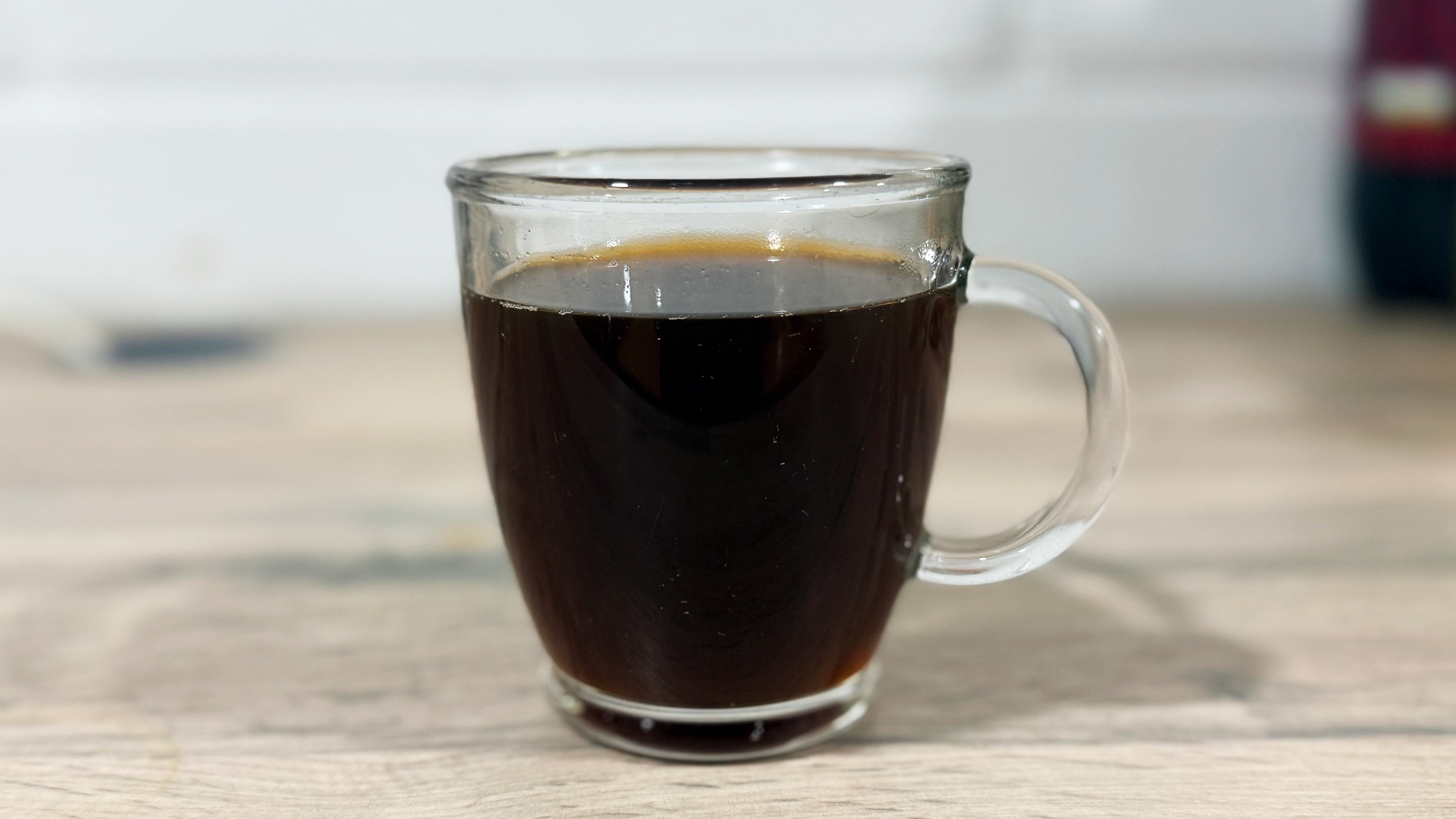a photo of black drip coffee made on the breville luxe brewer