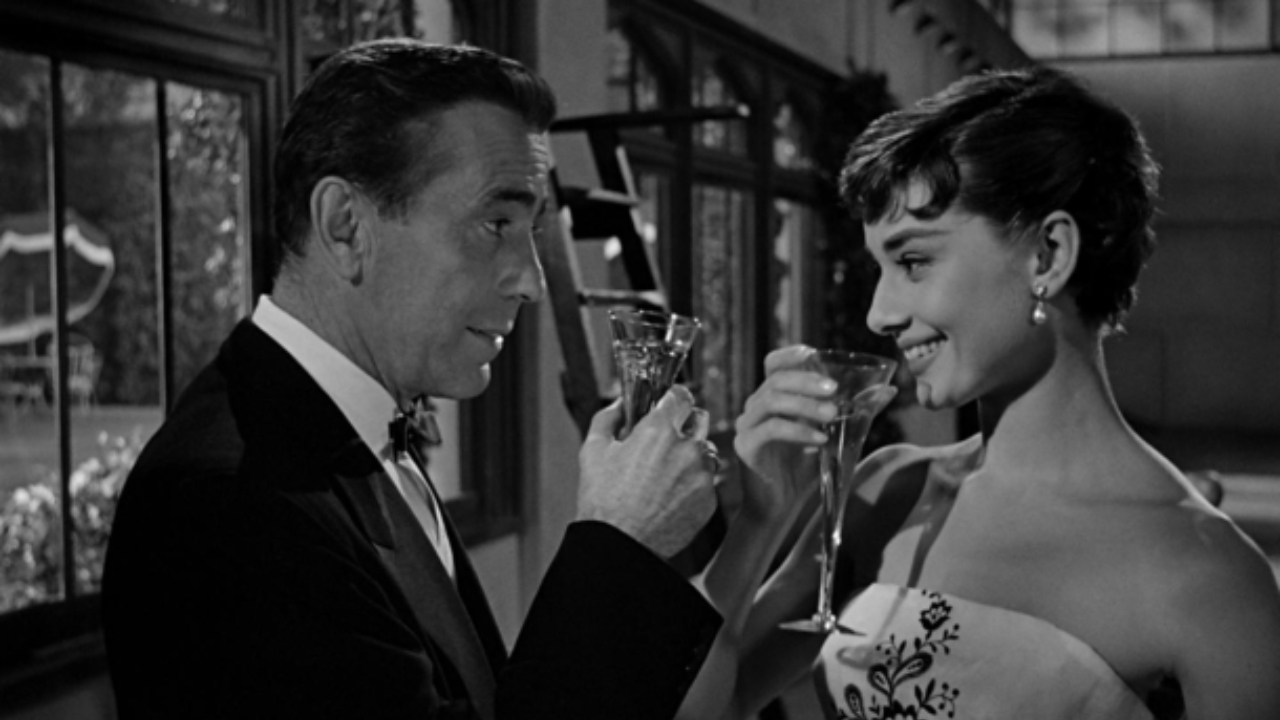 Humphrey Bogart and Audrey Hepburn in Sabrina