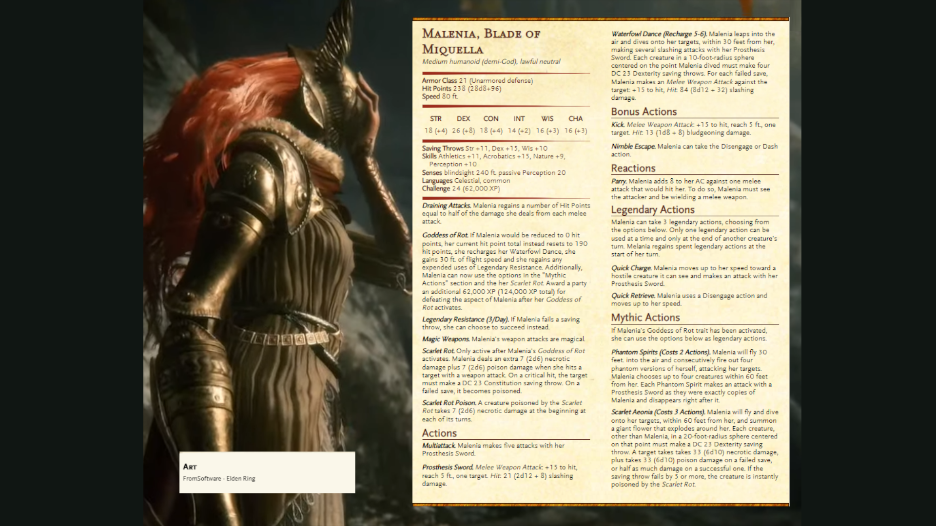 Elden Ring's biggest bosses have been turned into playable D&D monsters