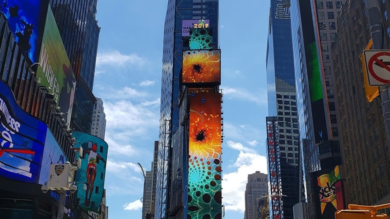 One Times Square—venue for the New Year's ball drop—recently installed a new 350-foot-high unified north wall featuring Prismview outdoor displays driven by the Christie Spyder X80 multi-windowing processor.