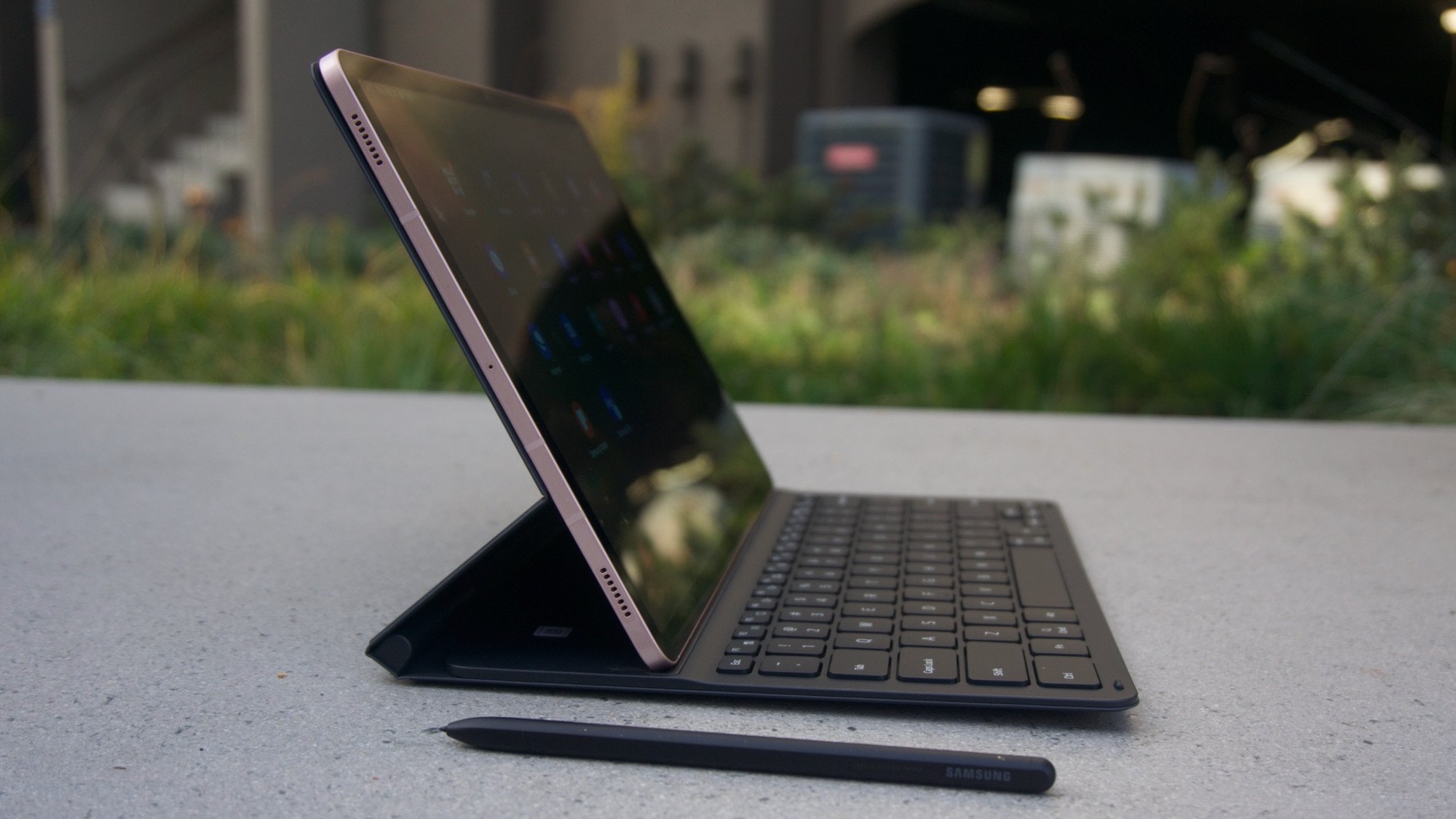 The Galaxy Tab S8 Plus with keyboard and S Pen
