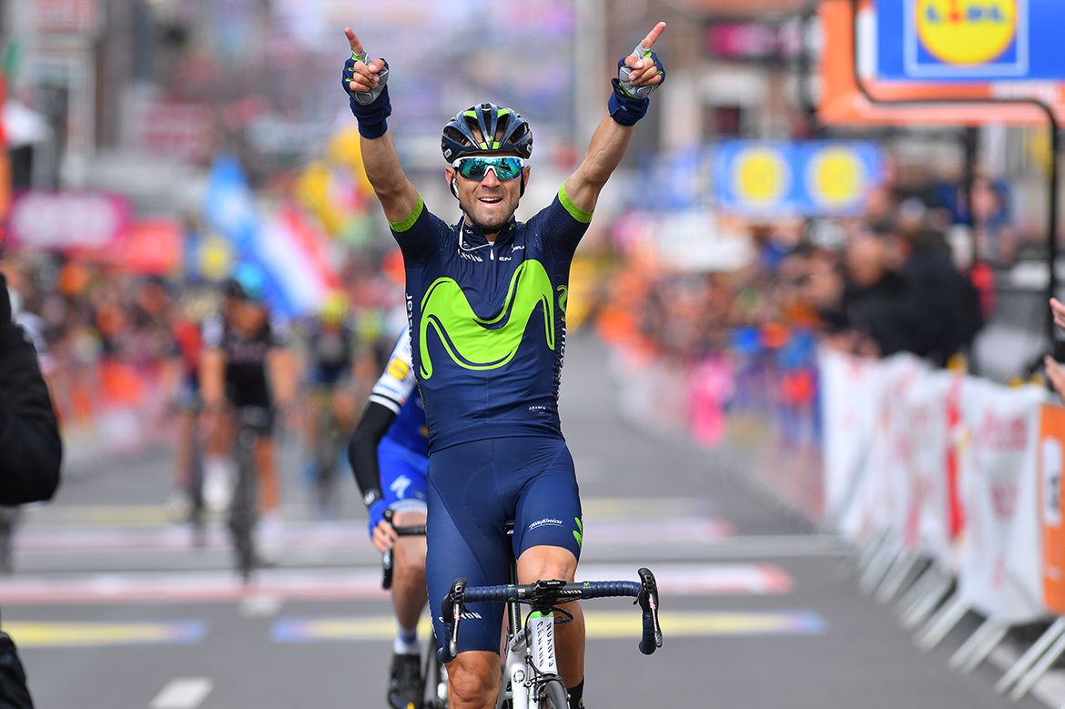 Alejandro Valverde (Movistar) wins the 2017 Li&egrave;ge-Bastogne-Li&egrave;ge