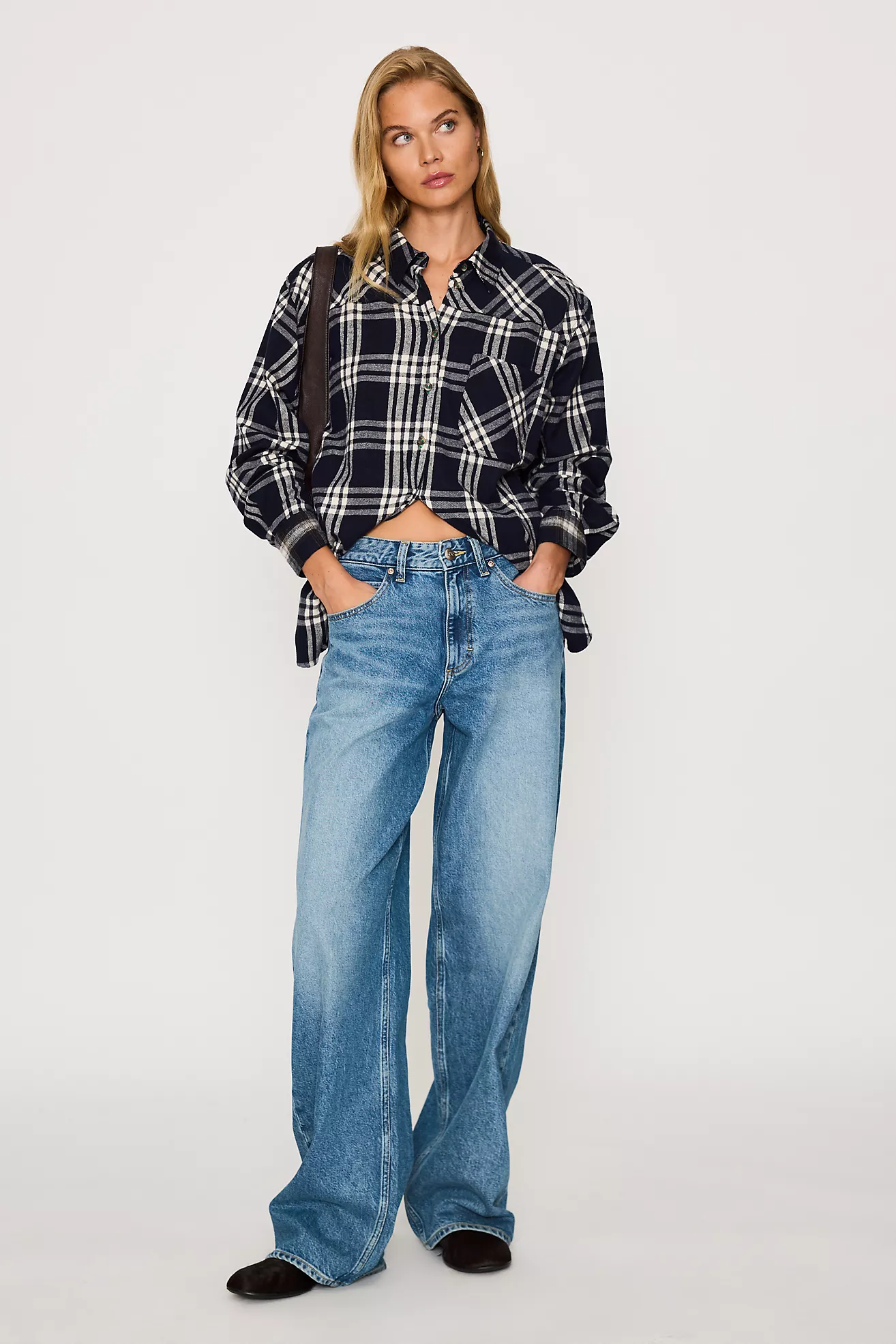 By Anthropologie 100% Cotton Long-Sleeve Check Shirt