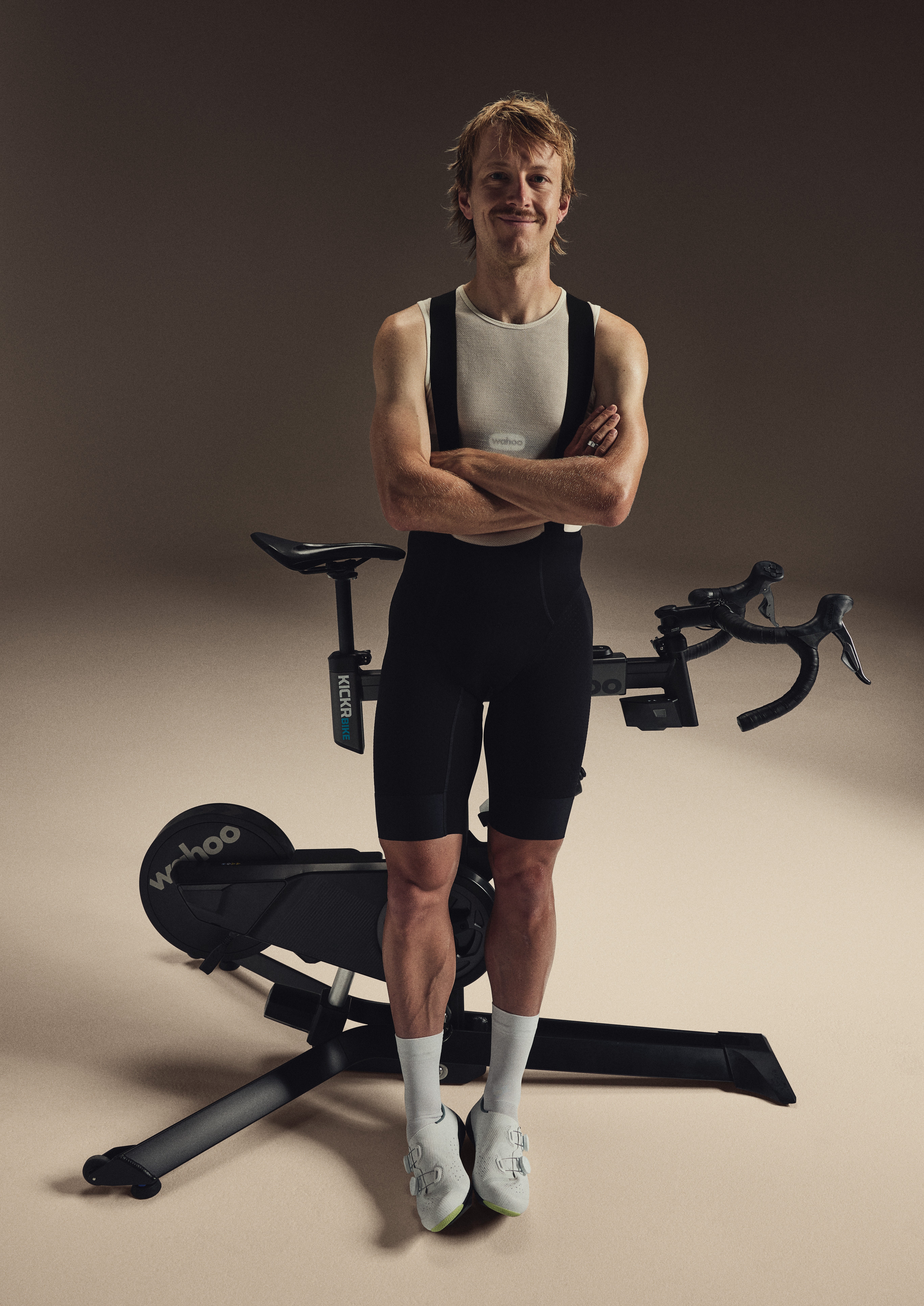 A man riding a Wahoo Kickr Pro