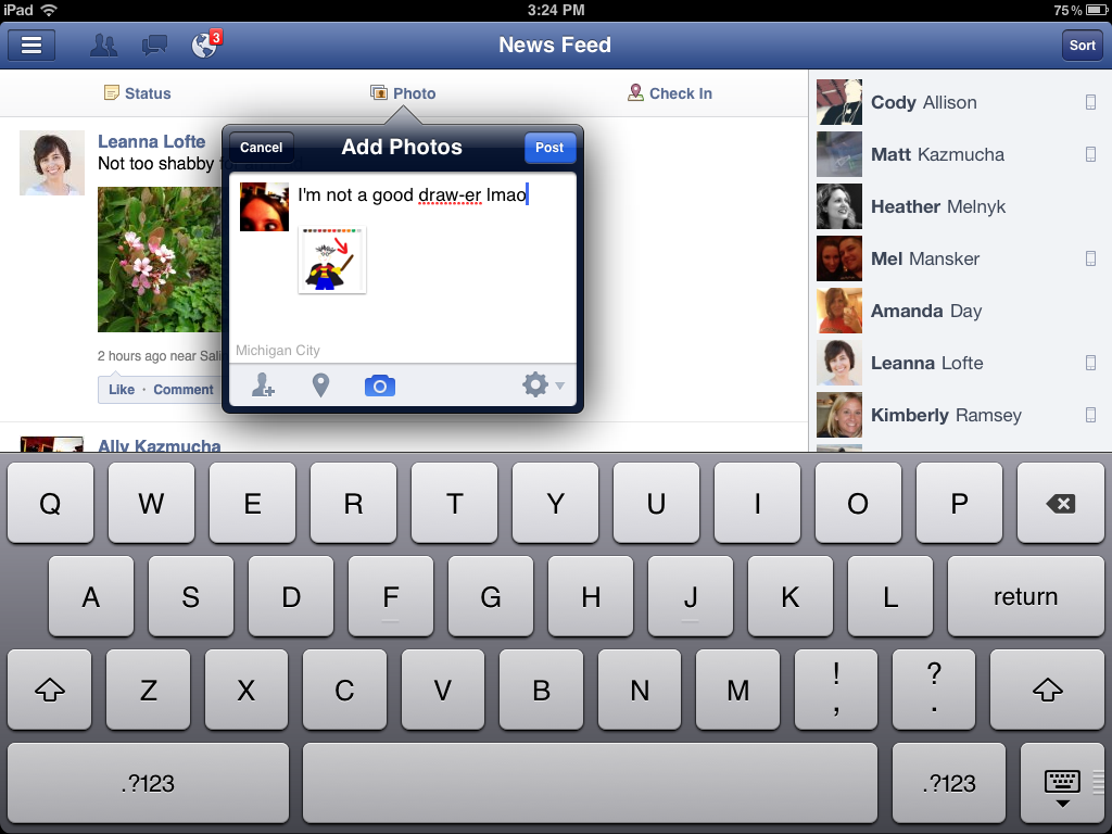 how to post on facebook on iphone