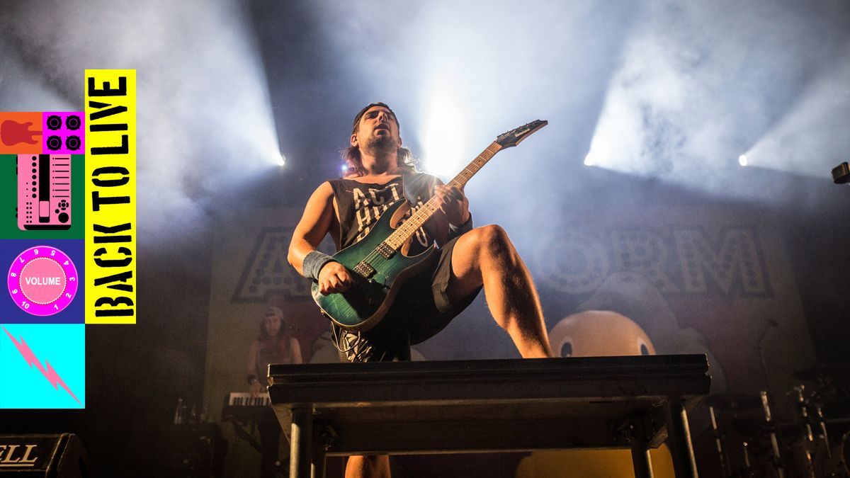 The Scottish pirate metal band Alestorm performs a live concert during the Danish heavy metal festival Copenhell 2018 in Copenhagen. Here guitarist Mate Bodor is seen live on stage.