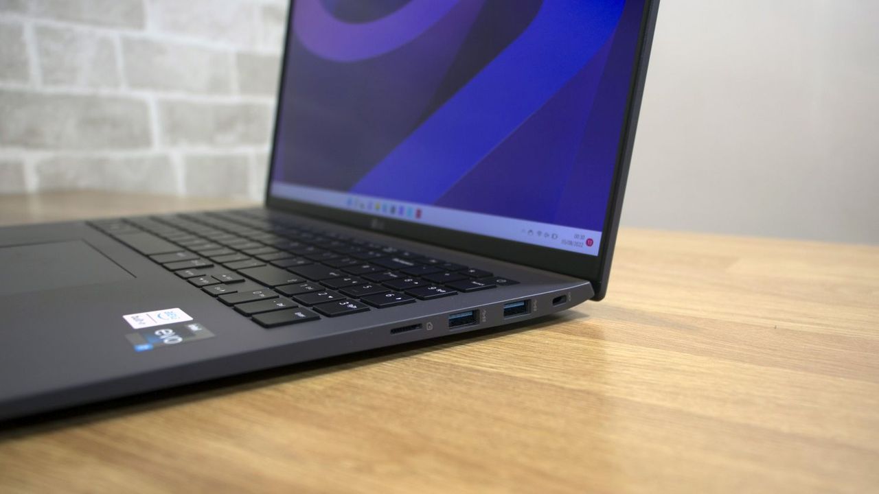 A closeup of the LG Gram 16 (2022)'s left ports