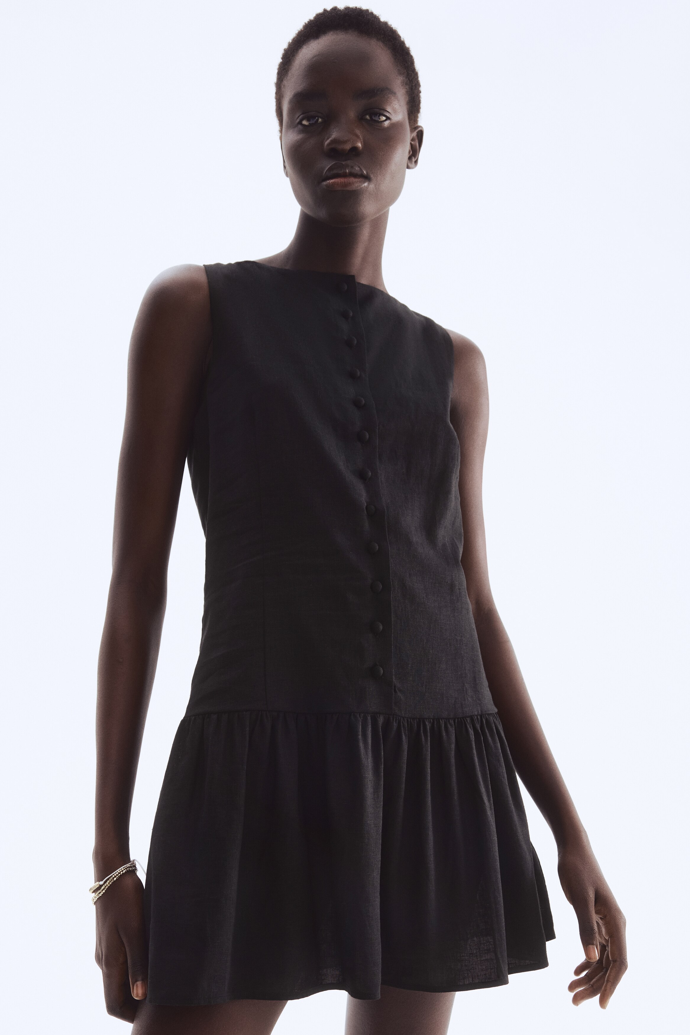 Linen-Blend Dress