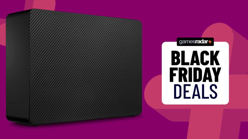 The Seagate Expansion 26TB next to a sign saying &#039;Black Friday deals&#039;.