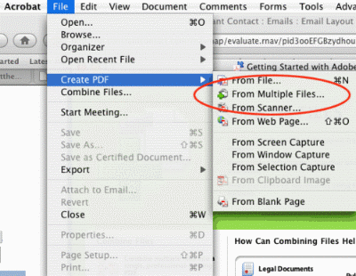 acrobat combine files into single pdf