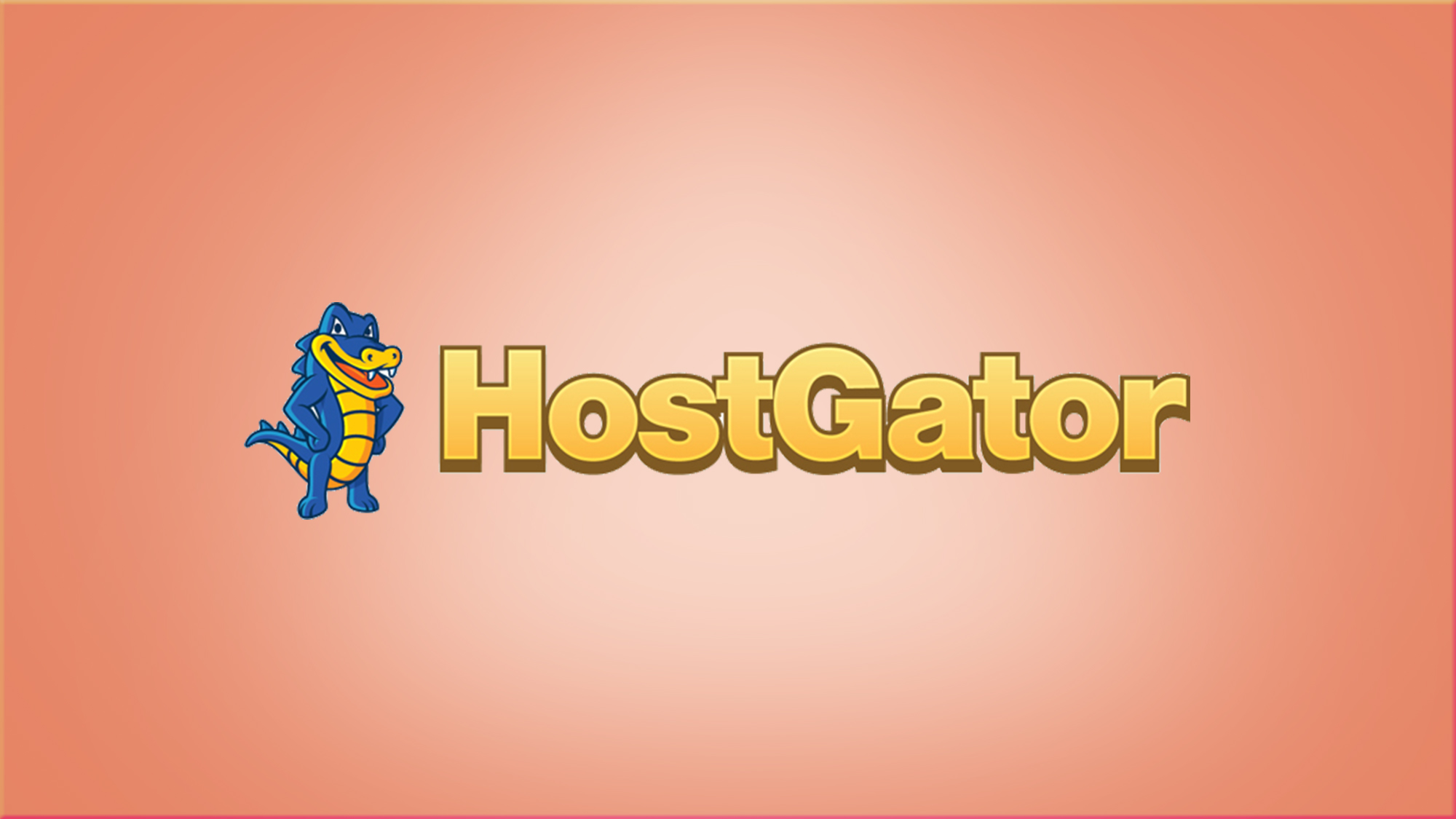 HostGator logo on peach background with spotlight effect