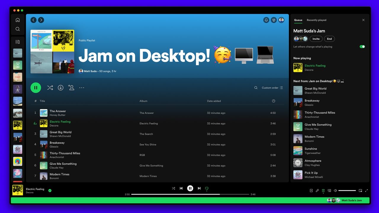 Spotify Jam on desktop