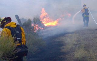 Firefighters battle the High Park fire on June 9, 2012.