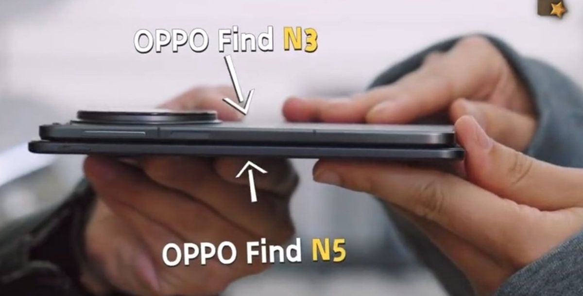 OPPO Find N5 shown next to its predecessor