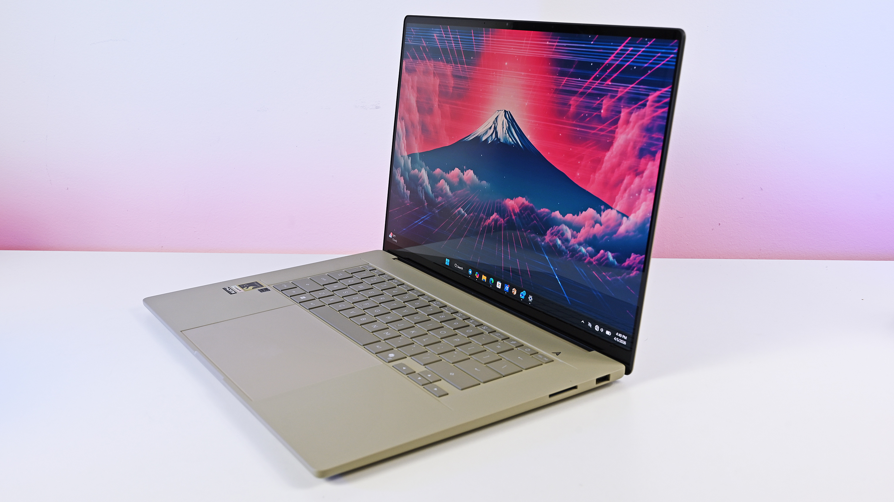 Studio photos of the 2026 ASUS Zenbook A16 laptop featuring the new Qualcomm Snapdragon X2 Elite Extreme processor.