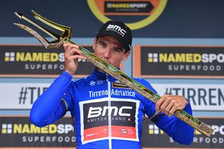 Greg van Avermaet with the Tirreno-Adriatico winner's trident