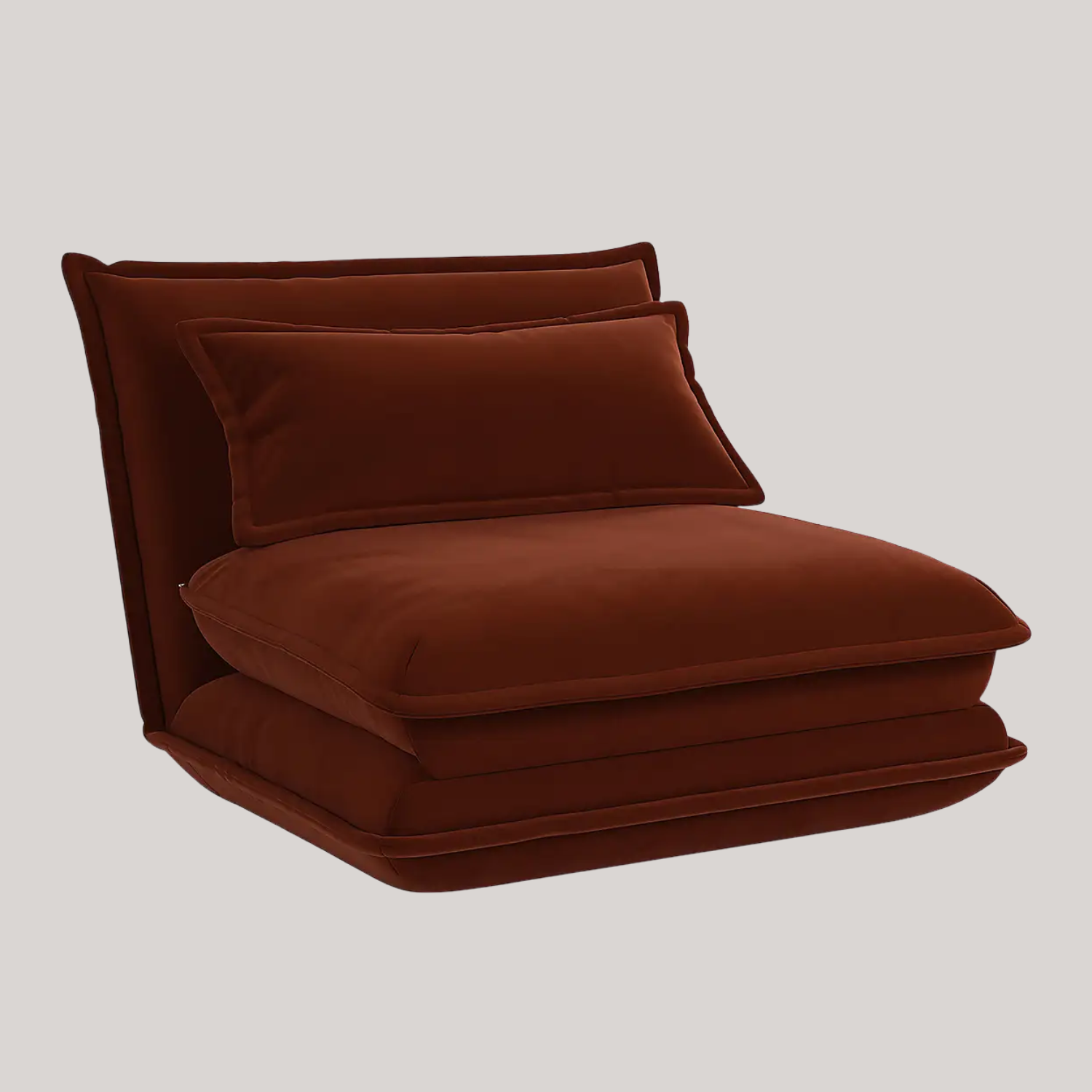 A brown single sofa bed