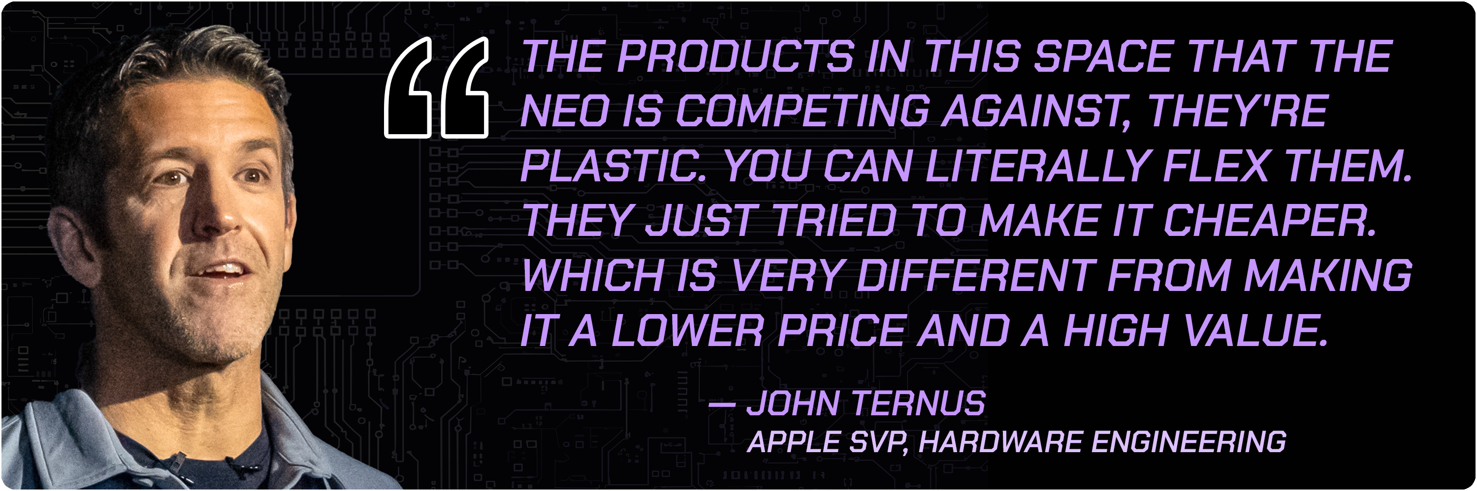 Quote text from Apple SVP of Hardware Engineering John Ternus