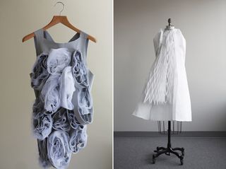 Split picture of two dresses