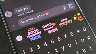 Gboard custom text stickers