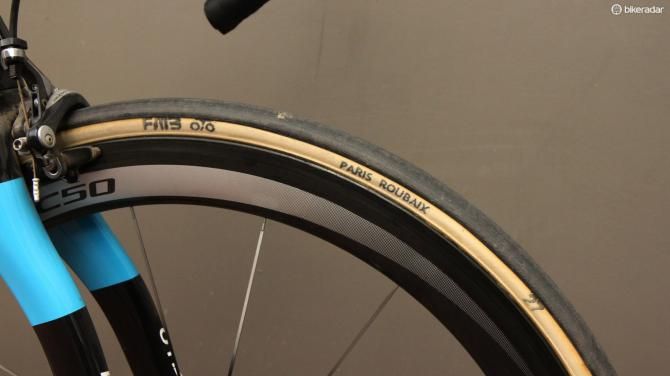 27mm-wide FMB Paris-Roubaix tubulars for Bradley Wiggins (Sky) at Paris-Roubaix