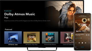 TIDAL Dolby Atmos Music displayed on a phone and TV