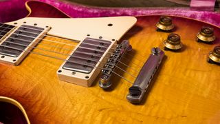 Close-up of Gibson Les Paul top