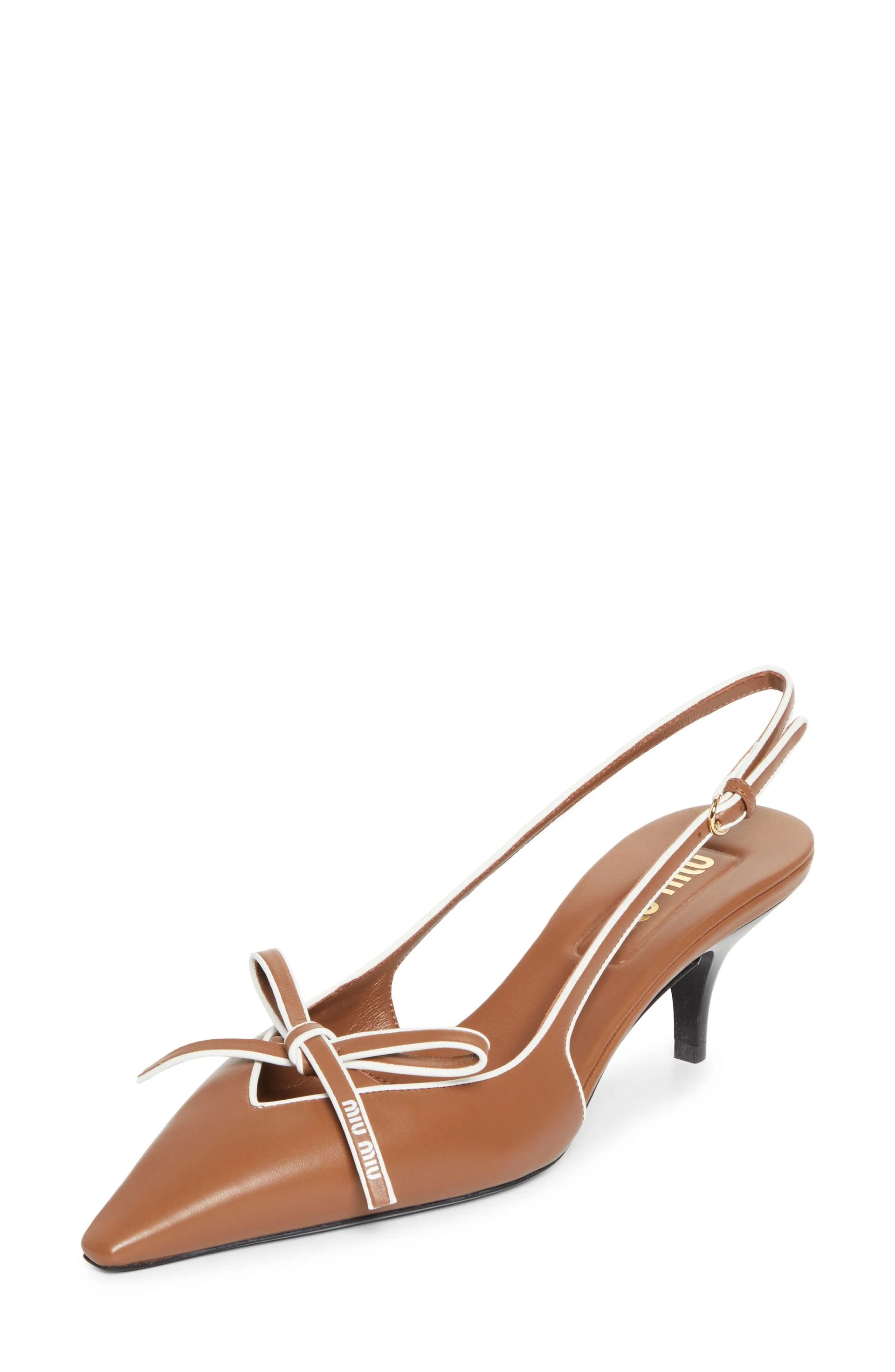 Miu Miu, Bow Slingback Kitten Heel Pump