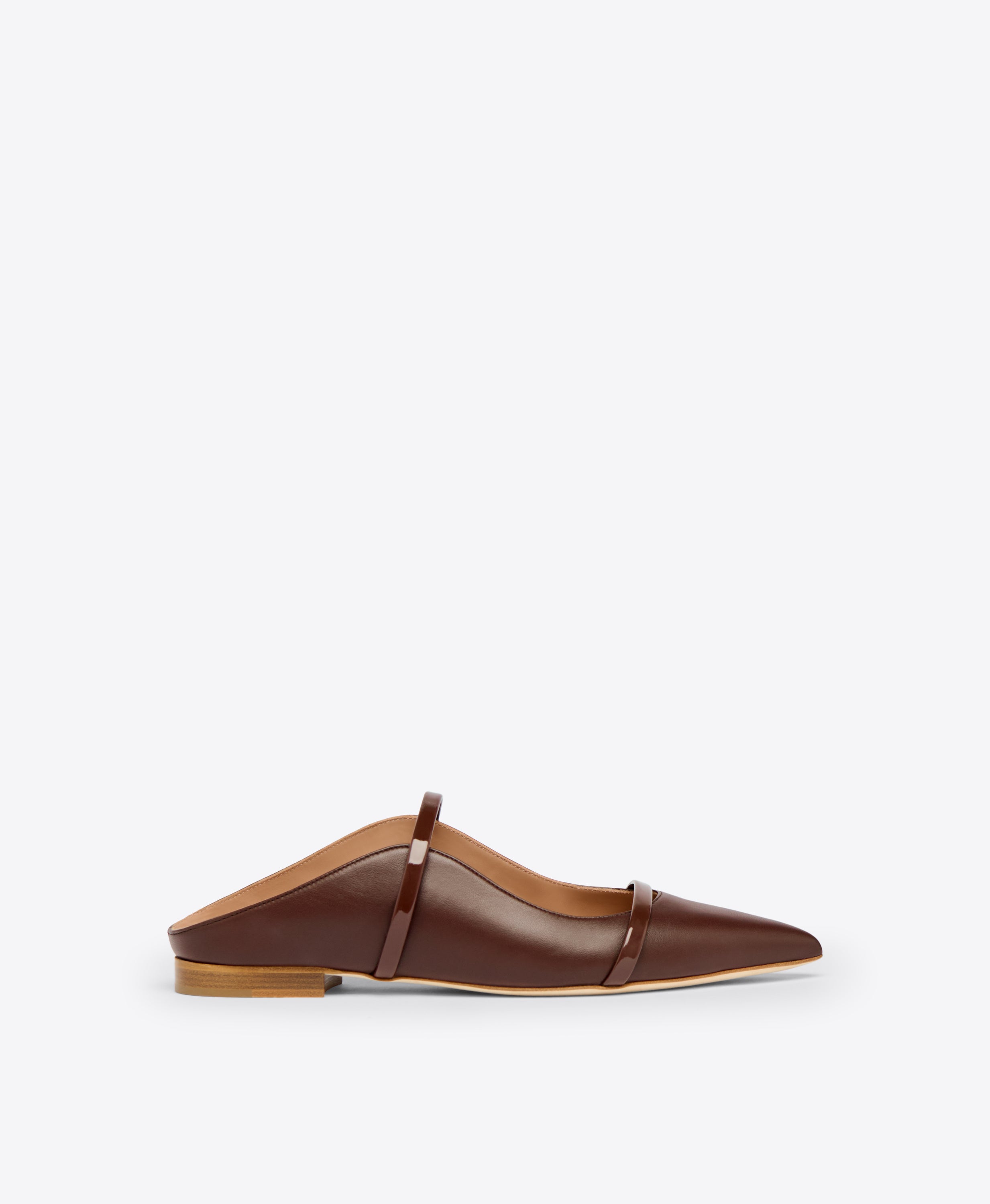 Maureen Dark Brown Leather Flat Mules