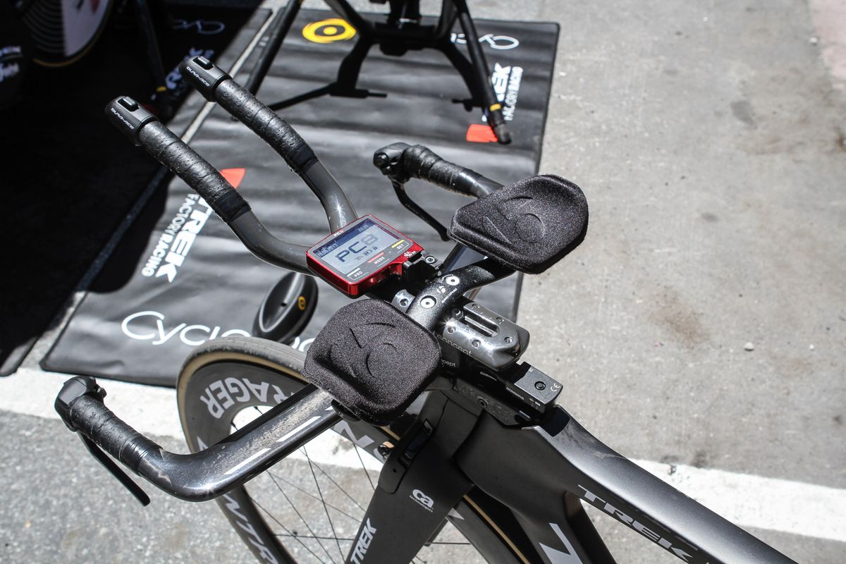 Trek-Segafredo's bikes are paired with Trek's component wing, Bontrager