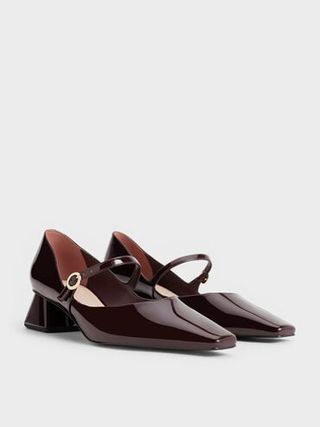 Roxane Patent Square-Toe Mary Janes