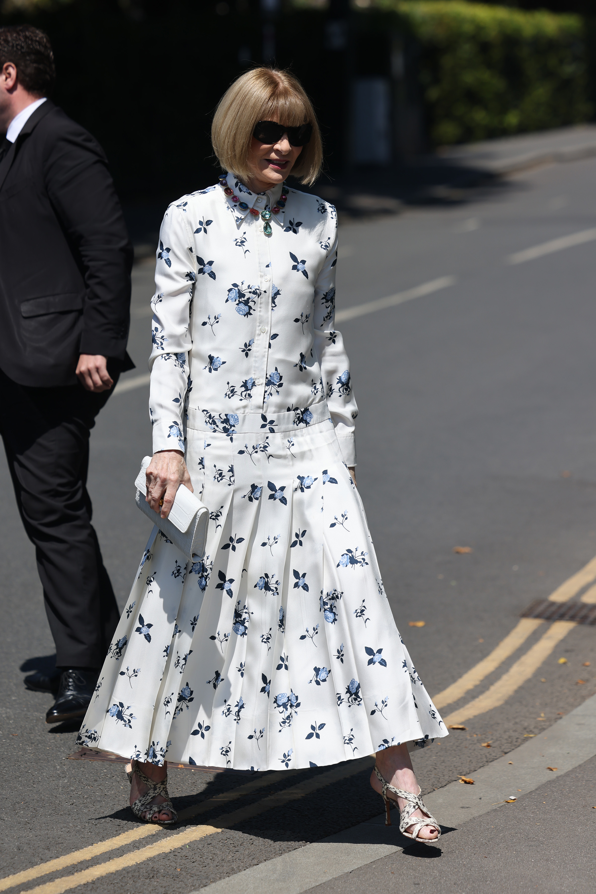 Anna Wintour wore a drop-waist dress at Wimbledon with Tom Ford