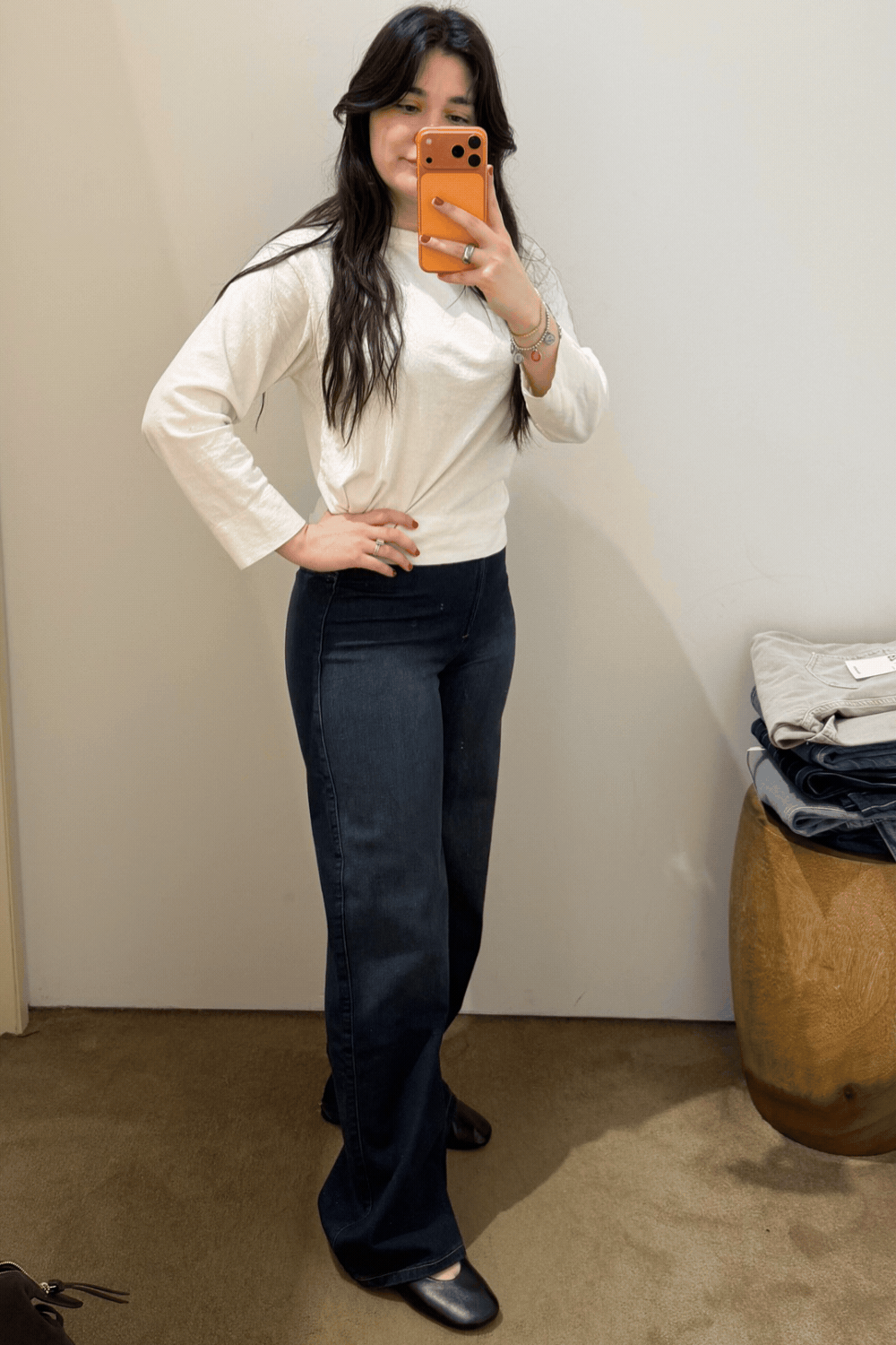 Reformation denim try on
