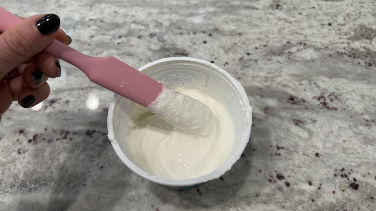 Ninja Power Duo Immersion Blender with Whisk, blended cottage cheese right in the container