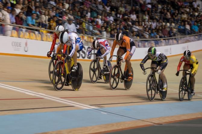 Sprint finish in the Women's Keirin