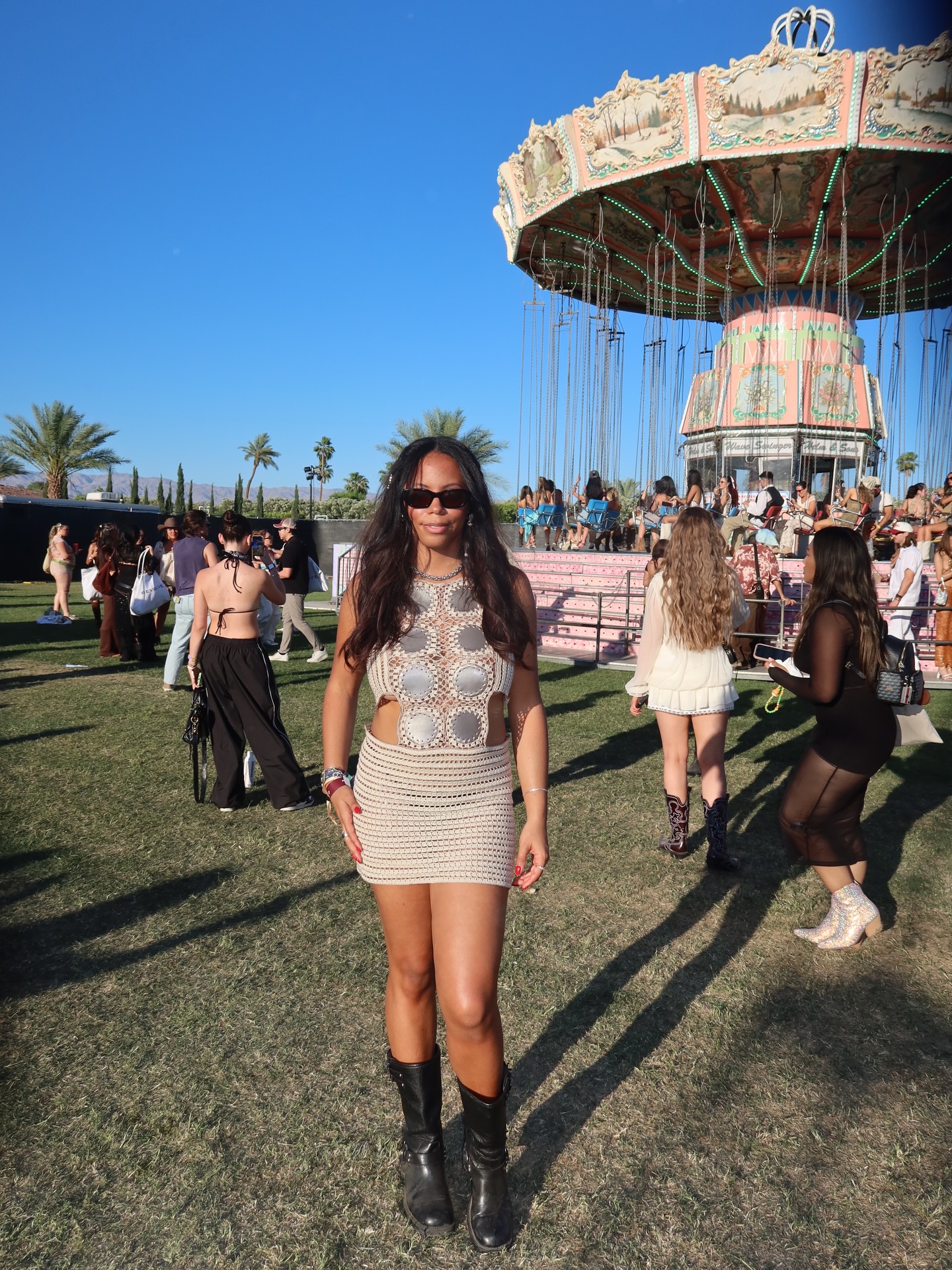 Sierra Mayhew wearing a festival outfit.