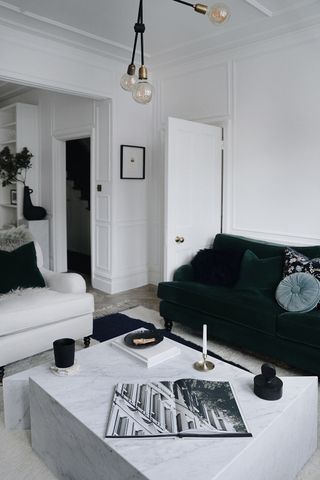 monochrome living room