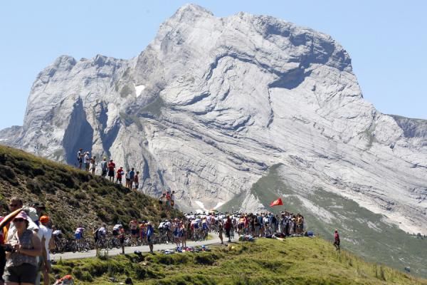 Hundreds of millions of years of tectonic forces have carved their mark on the Col d'Aubisque's granite peak