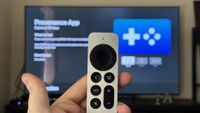 Provenance emulator on Apple TV with a Siri Remote showing