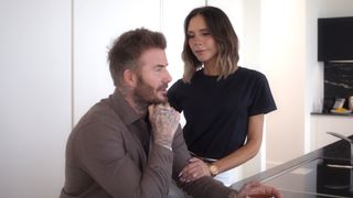 David Beckham and Victoria Beckham are shown on Victoria's Netflix docuseries.