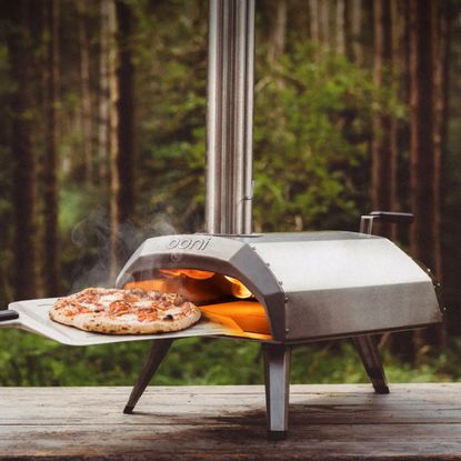 An Ooni pizza oven outdoors