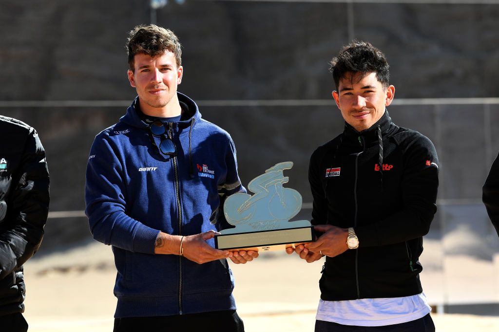 Dylan Groenewegen and Caleb Ewan at the Saudi Tour