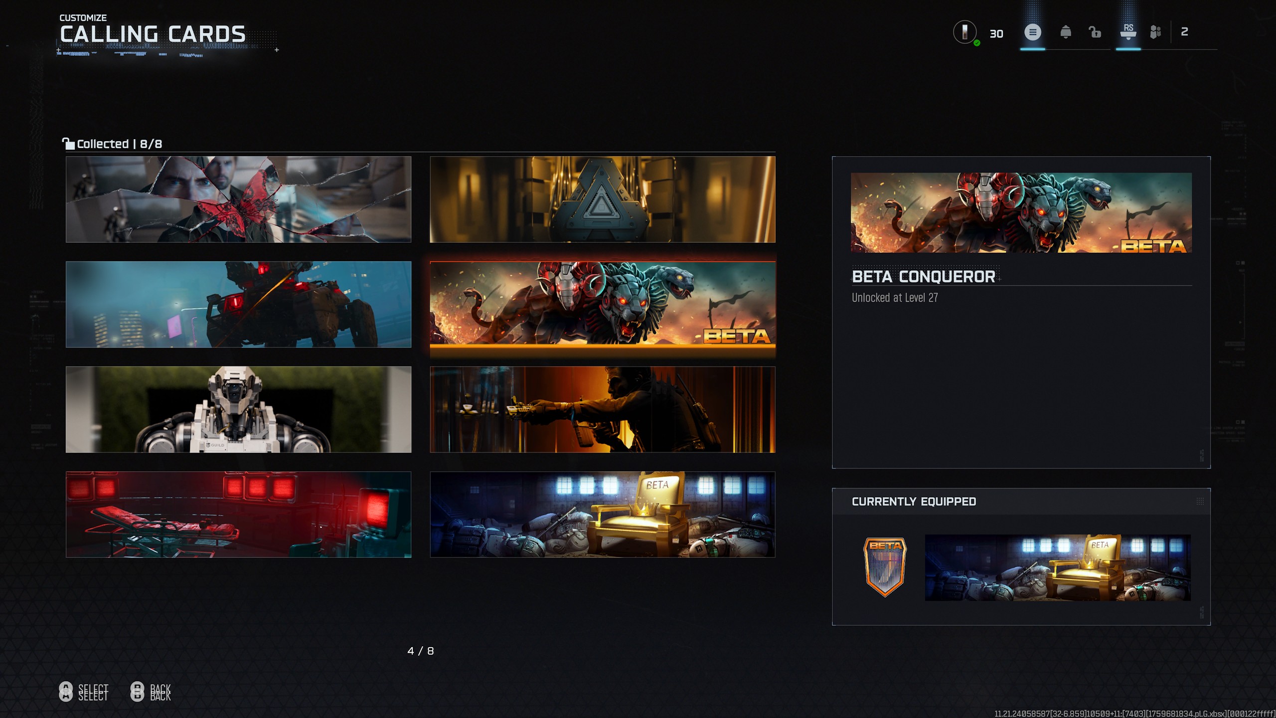 Beta Conqueror calling card in the Black Ops 7 beta