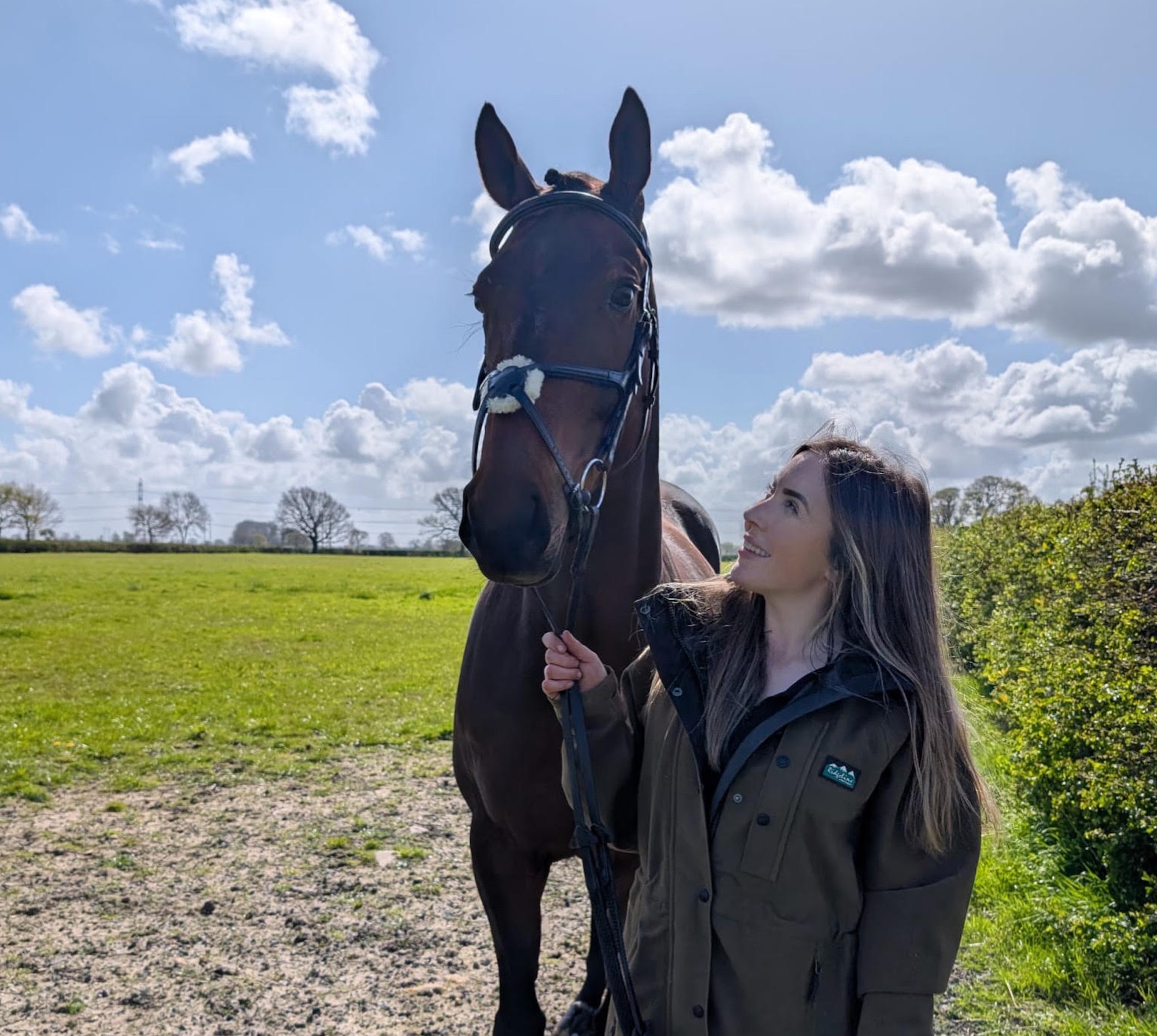 April holding her horse Louie