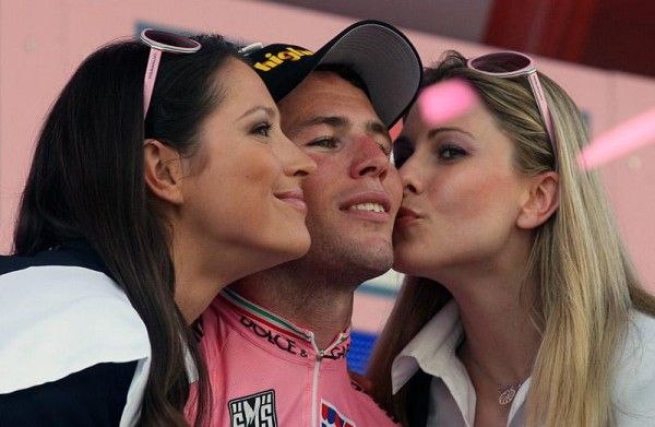 Mark Cavendish on the podium.