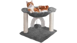Furhaven Tiger Tough Interactive Cat Tree Tower Scratcher Playground With Hammock