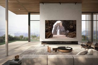 Samsung MicroLED TV in chic living room